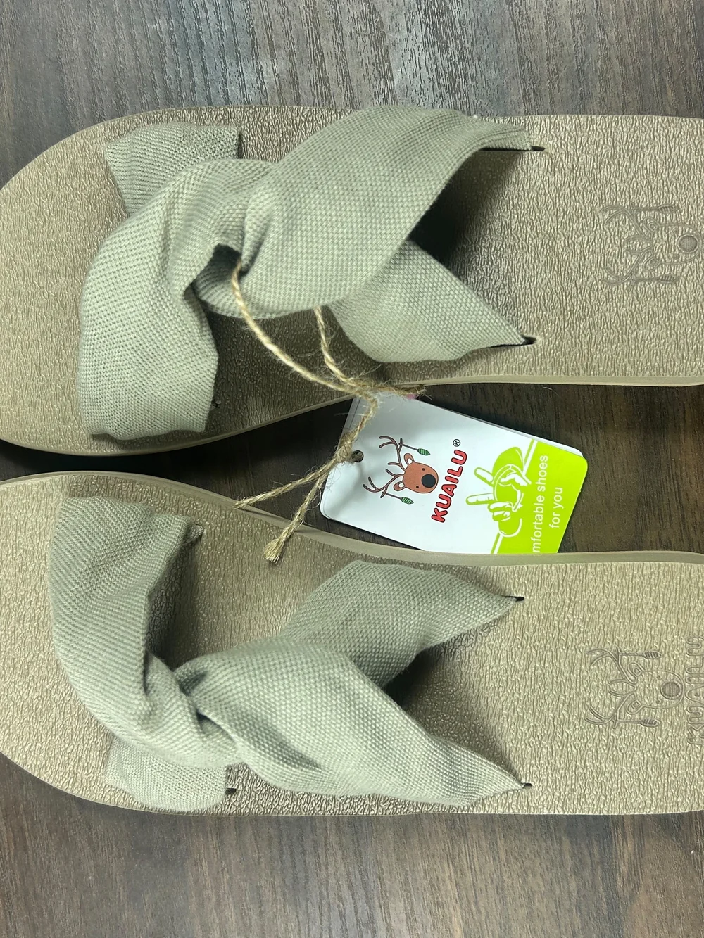 Women's Beige Knotted Slide Sandals